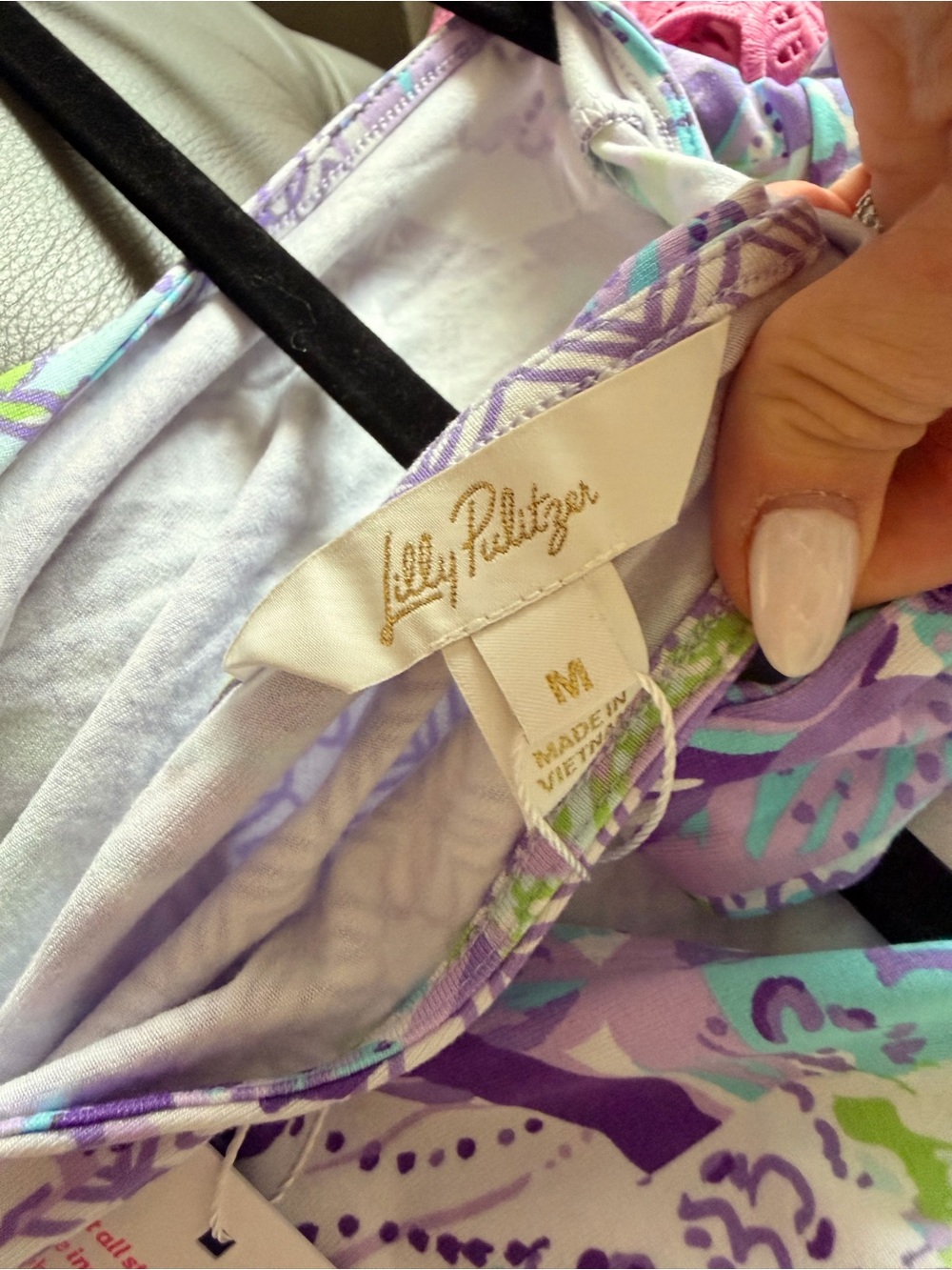 Lilly Pulitzer Lavender Maxi Dress with Green & Blue Floral Accents - Picture 5 of 9